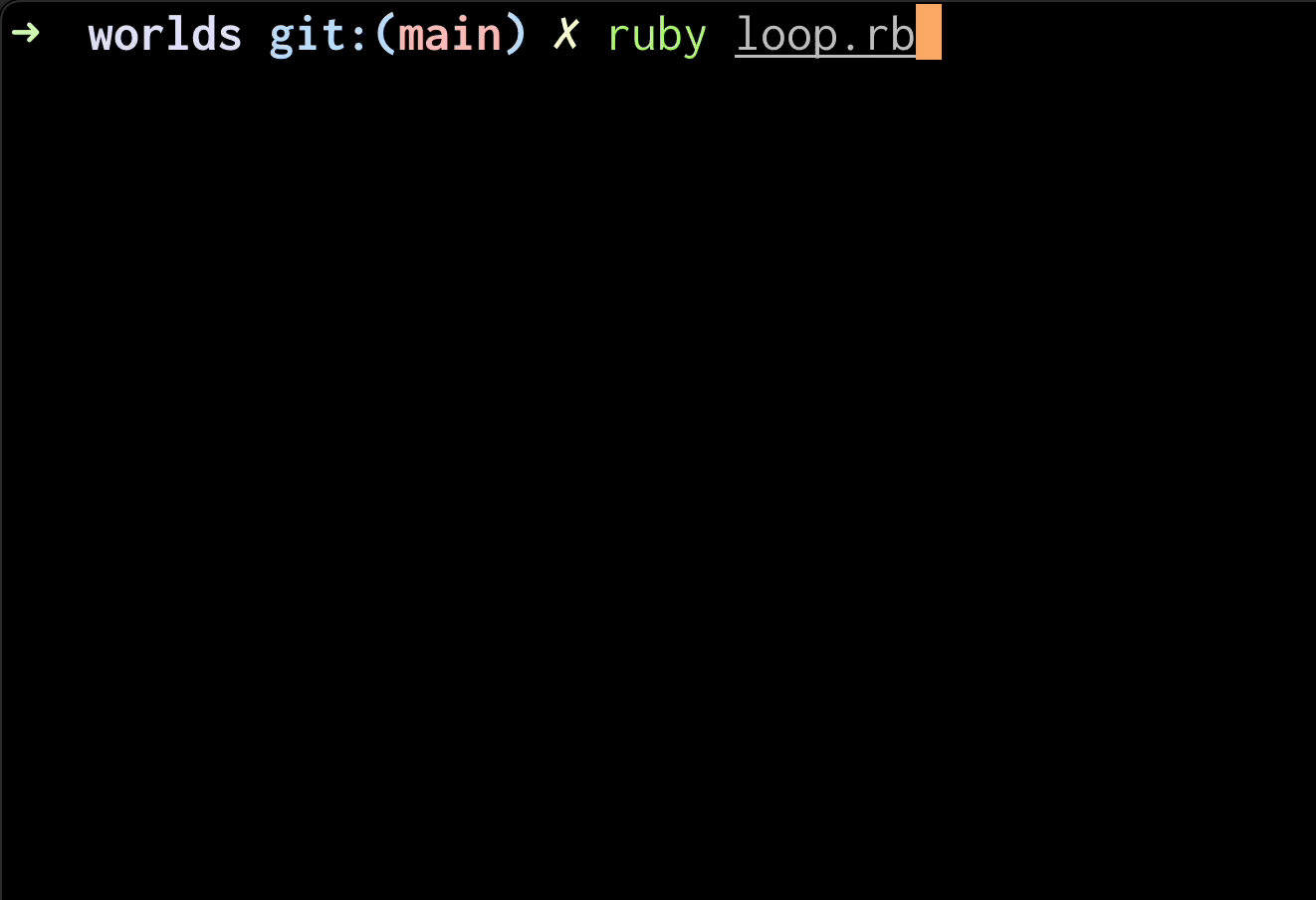 A simple text-based game in the terminal, where output is appearing while input is being typed.